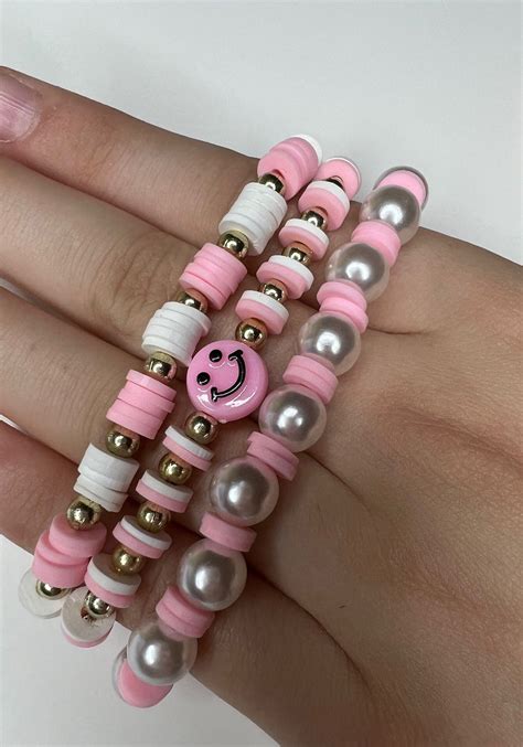 preppy clay bead bracelet ideas|polymer clay bead bracelets ideas.